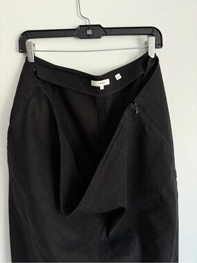 Vince Black Linen Blend Wide Leg Palazzo Pants Size 22 Minimalist Quiet Luxury